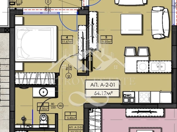 Двустаен апартамент в Велинград - 74 кв.м за 507 €/кв.м - Снимка #1