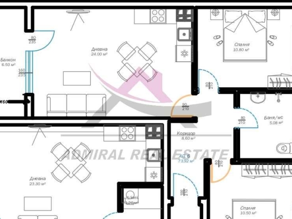 Тристаен апартамент в Варна, Възраждане 3 - 82 кв.м за 1647 €/кв.м - Снимка #1