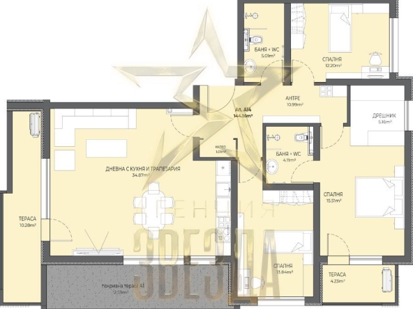 Четиристаен апартамент в Пловдив, Остромила - 178 кв.м за 497 €/кв.м - Снимка #1