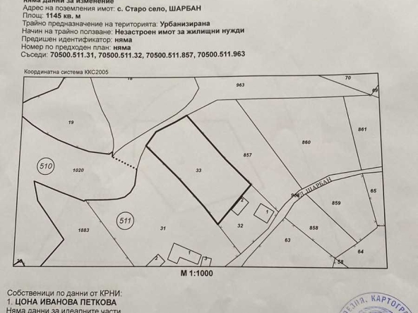 Парцел в София, Овча купел - 1145 кв.м за 2 €/кв.м - Снимка #1