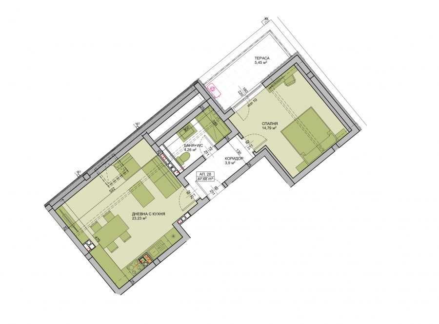 Двустаен апартамент в Пловдив, Кючук Париж - 78 кв.м за 739 €/кв.м - Снимка #1