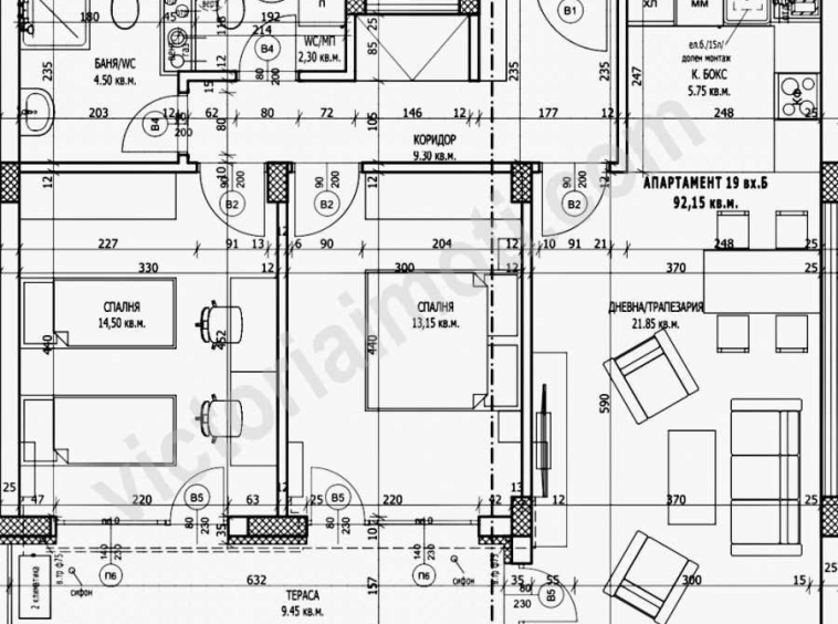 Тристаен апартамент в Велико Търново, Картала - 112 кв.м за 1236 €/кв.м - Снимка #1