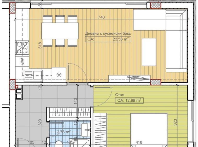 Двустаен апартамент в София, Бояна - 75 кв.м за 1112 €/кв.м - Снимка #1