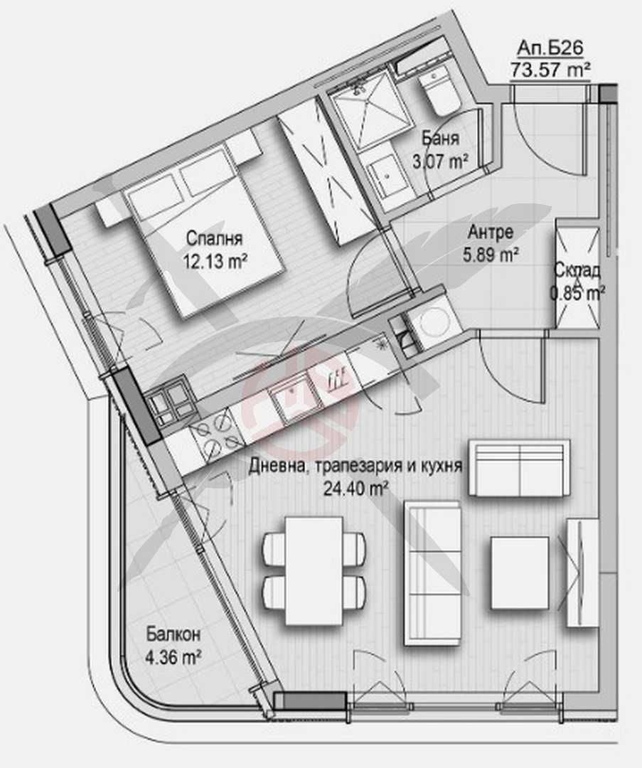 Двустаен апартамент в София, Хладилника - 74 кв.м за 2095 €/кв.м - Снимка #1