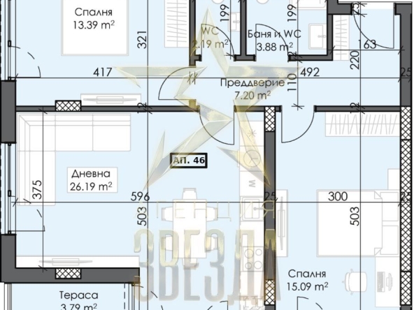 Тристаен апартамент в Пловдив, Индустриална зона - Тракия - 106 кв.м за 552 €/кв.м - Снимка #1