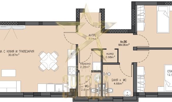 Тристаен апартамент в Пловдив, Южен - 113 кв.м за 1267 €/кв.м - Снимка #1