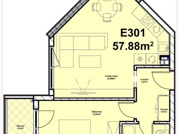 Двустаен апартамент в София, в.з. Киноцентъра - 71 кв.м за 2191 €/кв.м - Снимка #1