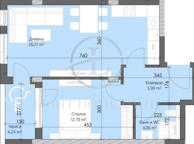 Двустаен апартамент в Пловдив, Кършияка - 74 кв.м за 1256 €/кв.м - Снимка #1