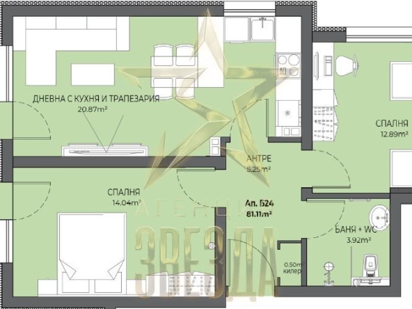 Тристаен апартамент в Пловдив, Остромила - 92 кв.м за 1112 €/кв.м - Снимка #1