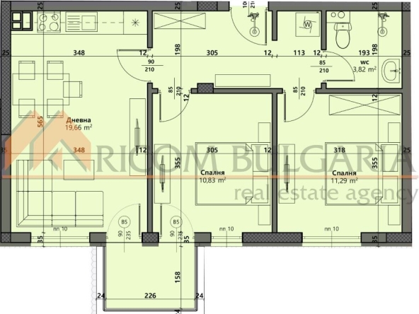 Тристаен апартамент в Варна, Виница - 84 кв.м за 1155 €/кв.м - Снимка #1