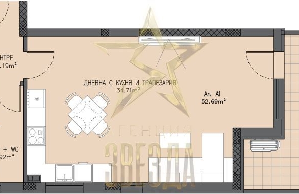 Едностаен апартамент в Пловдив, Южен - 78 кв.м за 853 €/кв.м - Снимка #1