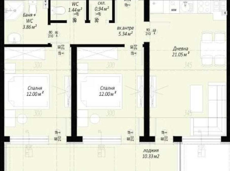 Тристаен апартамент в Пловдив, Беломорски - 91 кв.м за 1240 €/кв.м - Снимка #1