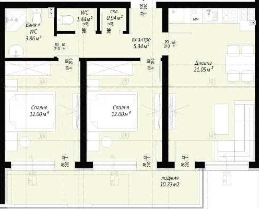 Тристаен апартамент в Пловдив, Беломорски - 91 кв.м за 1240 €/кв.м - Снимка #1