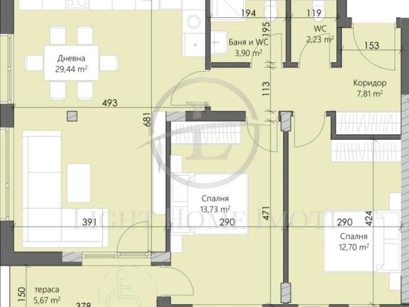 Тристаен апартамент в Пловдив, Кършияка - 110 кв.м за 1247 €/кв.м - Снимка #1