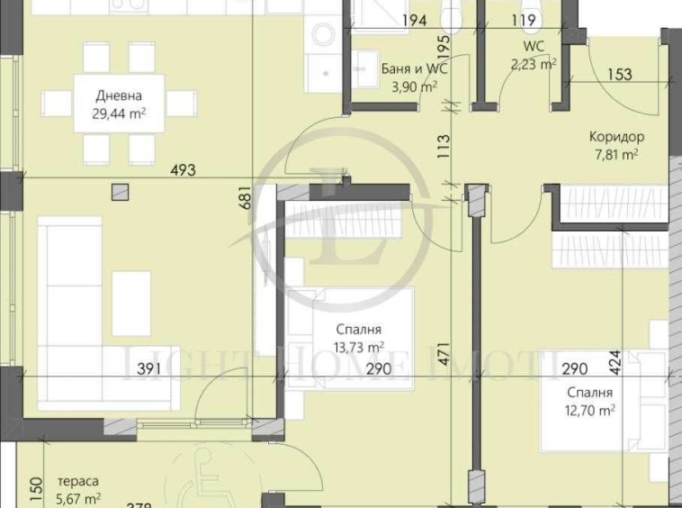 Тристаен апартамент в Пловдив, Кършияка - 110 кв.м за 1247 €/кв.м - Снимка #1