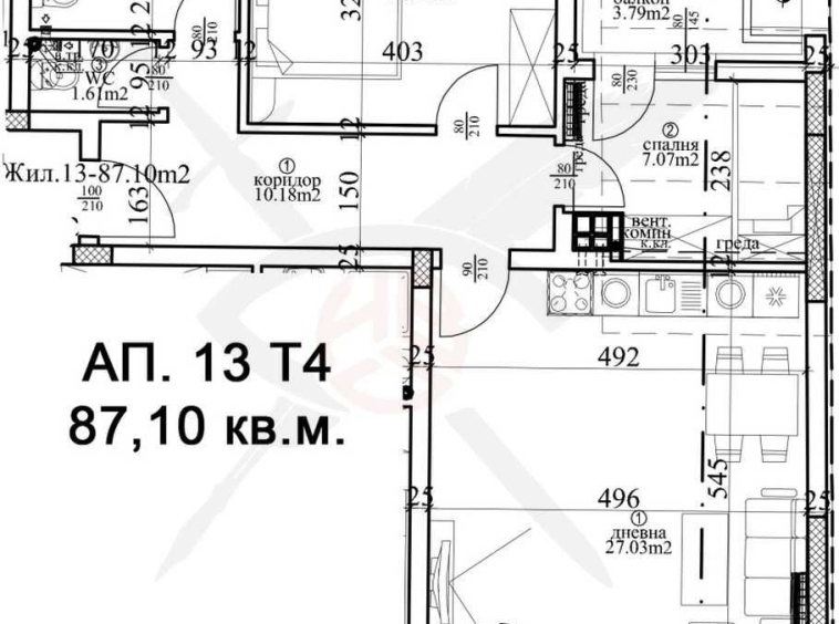 Тристаен апартамент в Варна, Гръцка махала - 121 кв.м за 1603 €/кв.м - Снимка #1