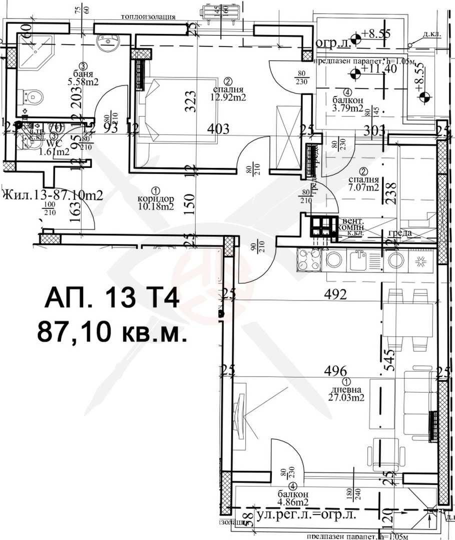 Тристаен апартамент в Варна, Гръцка махала - 121 кв.м за 1603 €/кв.м - Снимка #1