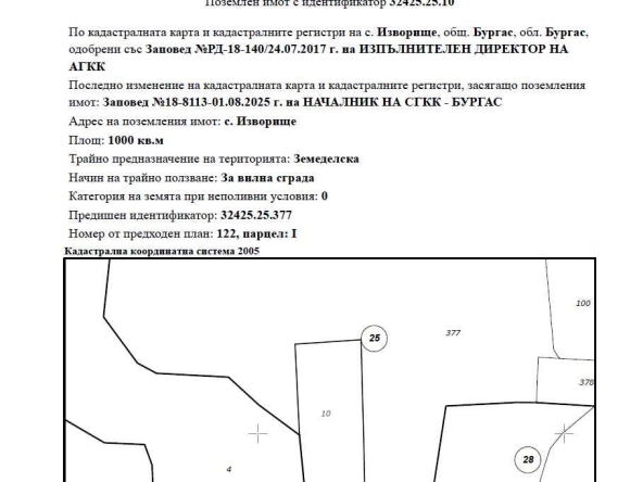 Парцел в с. Изворище, Област Бургас - 1000 кв.м за 32 €/кв.м - Снимка #1