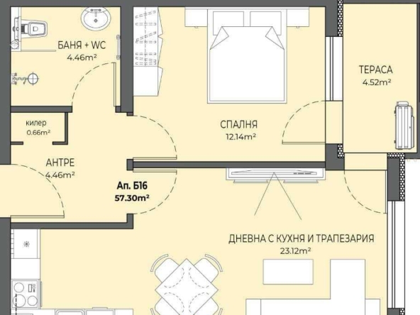 Двустаен апартамент в Пловдив, Остромила - 65 кв.м за 1456 €/кв.м - Снимка #1