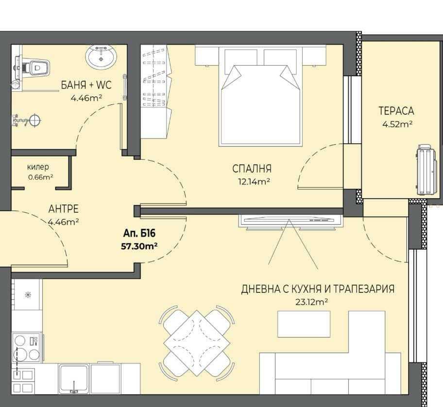 Двустаен апартамент в Пловдив, Остромила - 65 кв.м за 1456 €/кв.м - Снимка #1