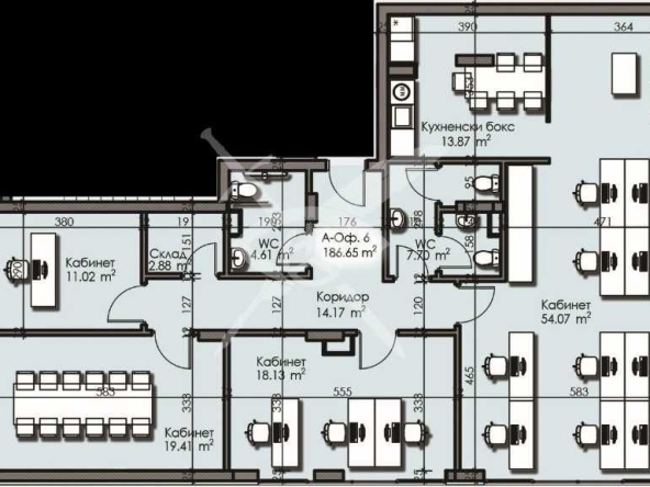 Офис в Бургас, Изгрев - 186 кв.м за 1205 €/кв.м - Снимка #1