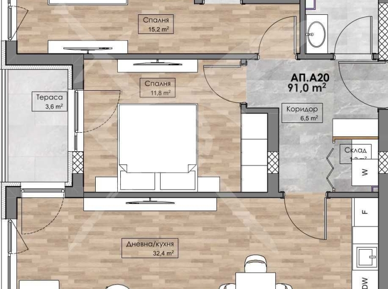 Тристаен апартамент в Пловдив, Кършияка - 107 кв.м за 551 €/кв.м - Снимка #1