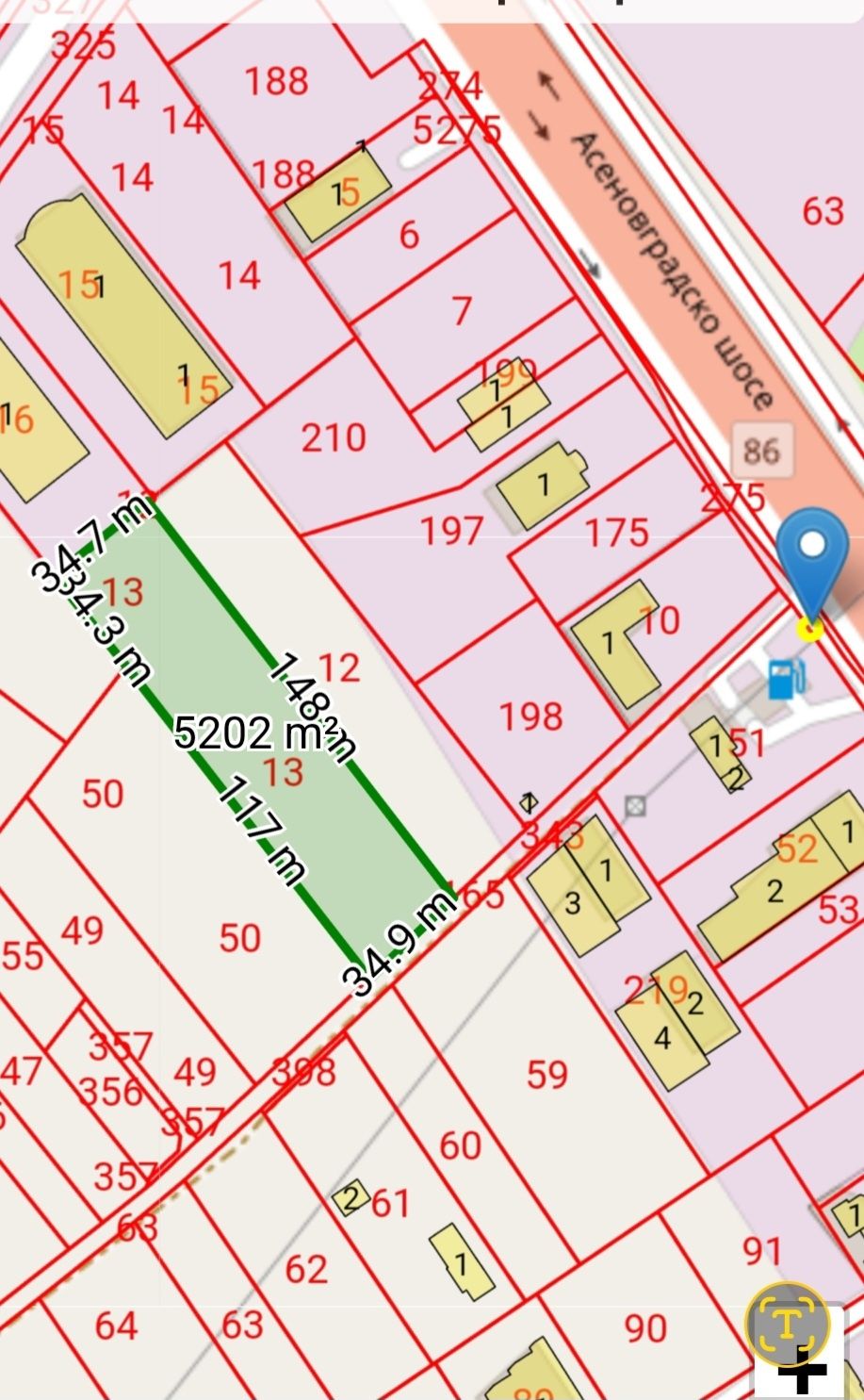 Парцел в Асеновград - 5200 кв.м за 57 €/кв.м - Снимка #1