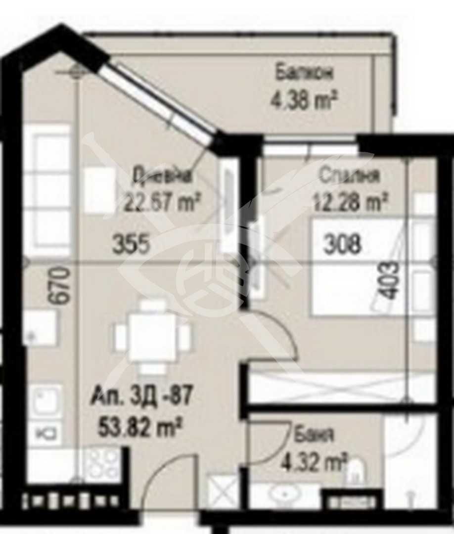 Двустаен апартамент в София, Банишора - 64 кв.м за 997 €/кв.м - Снимка #1