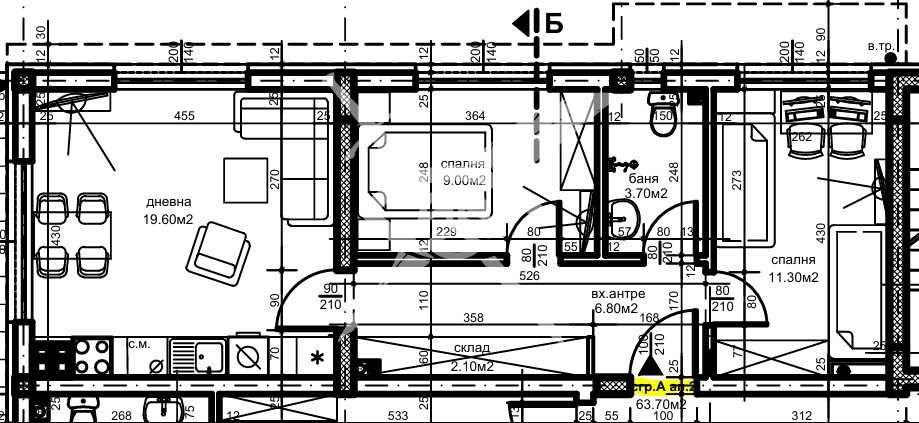 Тристаен апартамент в Пловдив, Христо Смирненски - 72 кв.м за 592 €/кв.м - Снимка #1