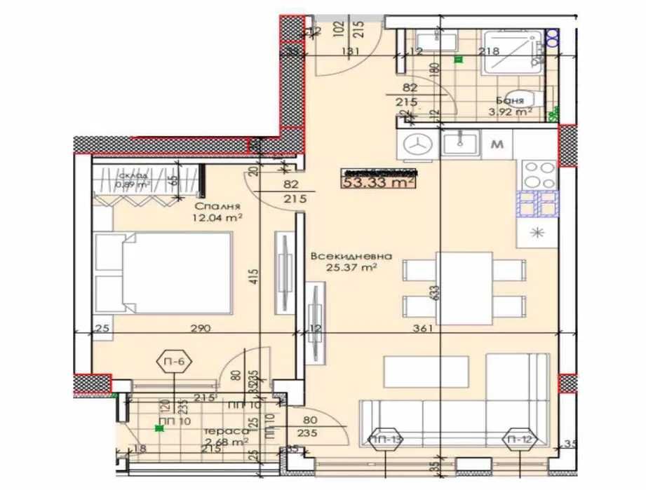 Двустаен апартамент в Пловдив, Тракия - 61 кв.м за 1293 €/кв.м - Снимка #1