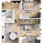 Двустаен апартамент в Пловдив, Тракия - 73 кв.м за 1500 €/кв.м - Снимка #1