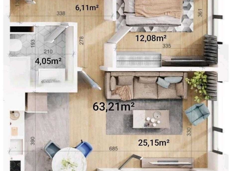 Двустаен апартамент в Пловдив, Тракия - 73 кв.м за 1200 €/кв.м - Снимка #1