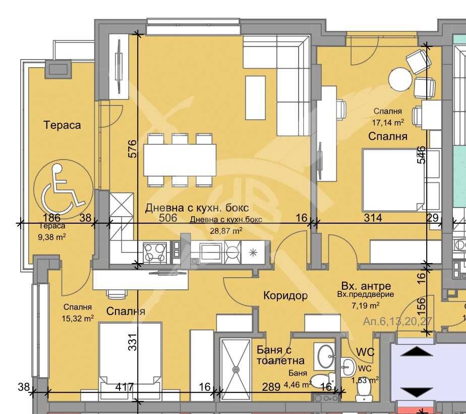 Тристаен апартамент в Пловдив, Остромила - 115 кв.м за 1246 €/кв.м - Снимка #1
