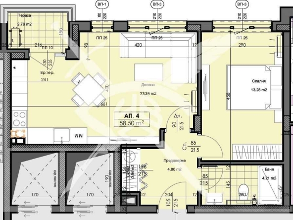 Двустаен апартамент в Пловдив, Кършияка - 69 кв.м за 1005 €/кв.м - Снимка #1