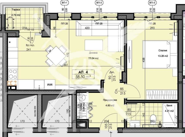 Двустаен апартамент в Пловдив, Кършияка - 69 кв.м за 1005 €/кв.м - Снимка #1