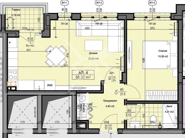 Двустаен апартамент в Пловдив, Кършияка - 69 кв.м за 1005 €/кв.м - Снимка #1