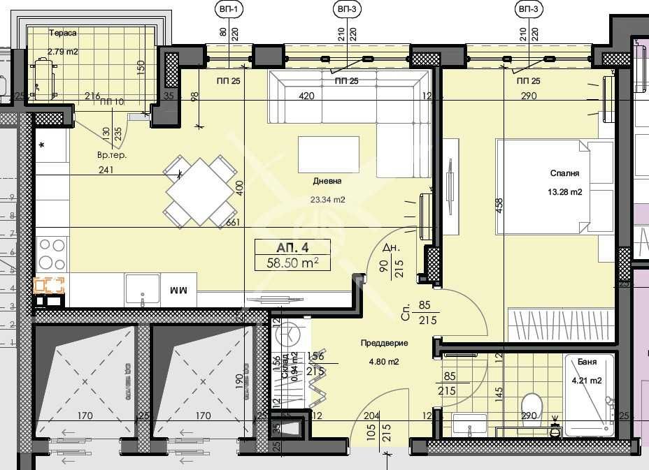 Двустаен апартамент в Пловдив, Кършияка - 69 кв.м за 1005 €/кв.м - Снимка #1