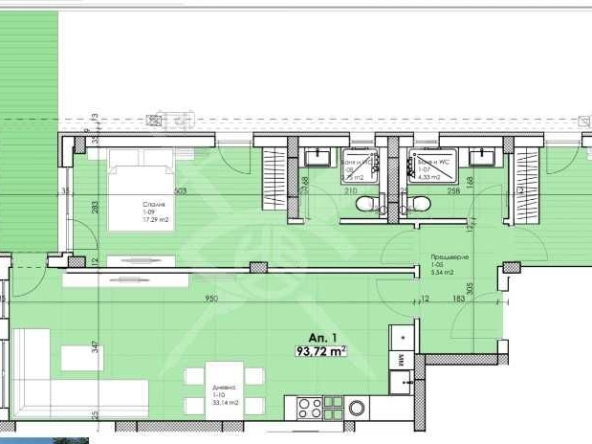 Тристаен апартамент в Пловдив, Остромила - 105 кв.м за 757 €/кв.м - Снимка #1