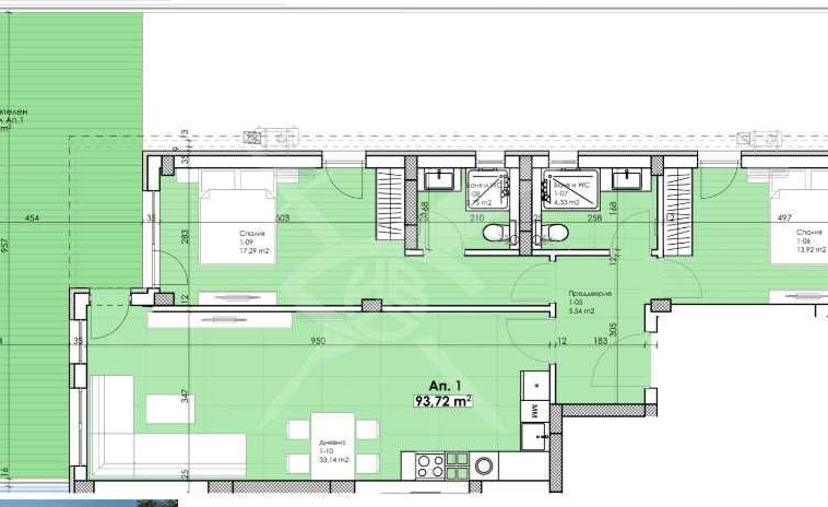 Тристаен апартамент в Пловдив, Остромила - 105 кв.м за 1484 €/кв.м - Снимка #1