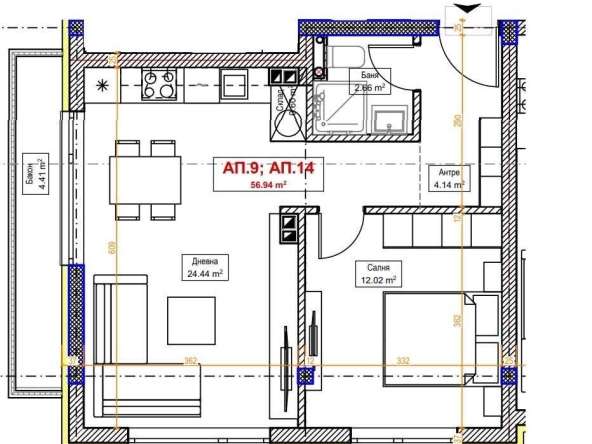 Двустаен апартамент в Велинград - 66 кв.м за 945 €/кв.м - Снимка #1