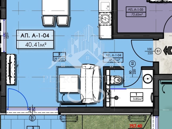 Едностаен апартамент в Велинград - 46 кв.м за 463 €/кв.м - Снимка #1