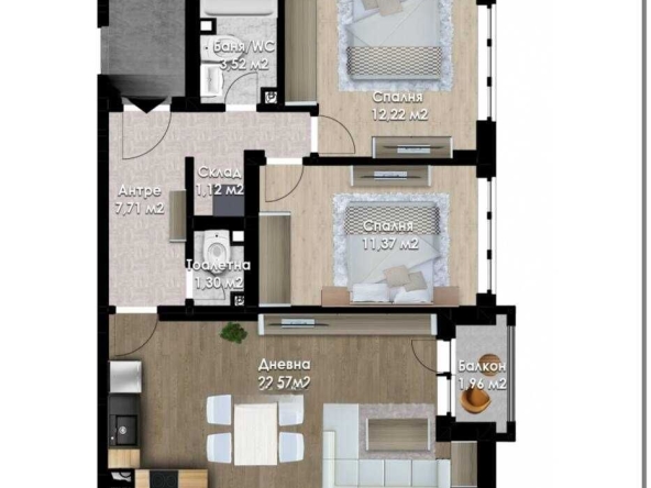 Тристаен апартамент в Пловдив, Южен - 95 кв.м за 1567 €/кв.м - Снимка #1