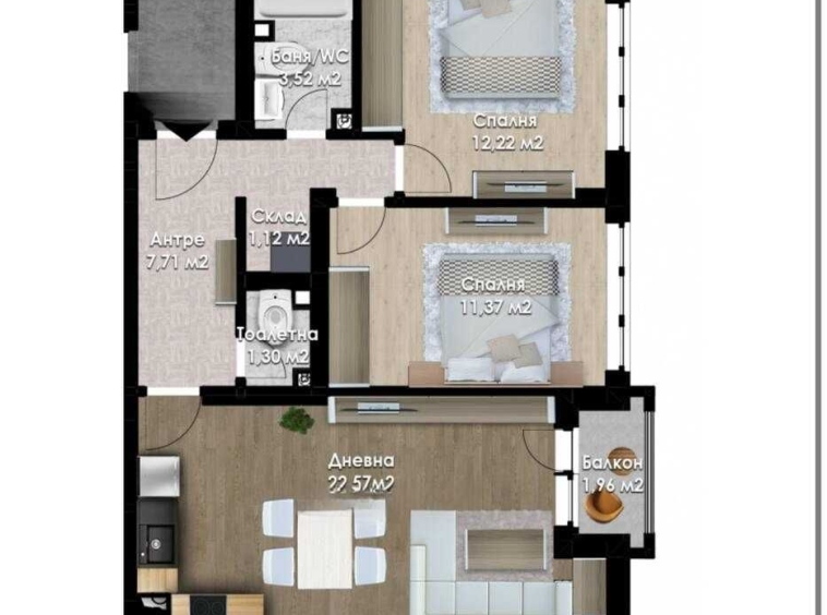 Тристаен апартамент в Пловдив, Южен - 95 кв.м за 1567 €/кв.м - Снимка #1