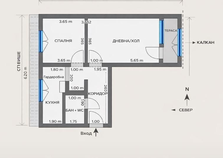 Двустаен апартамент в Бургас, Изгрев - 61 кв.м за 1004 €/кв.м - Снимка #1