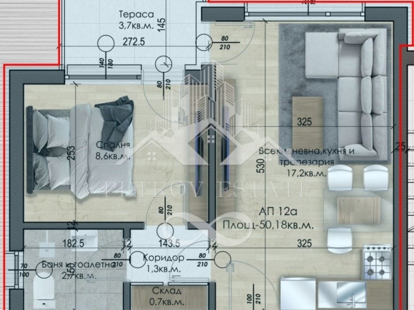 Двустаен апартамент в Велинград - 50 кв.м за 609 €/кв.м - Снимка #1