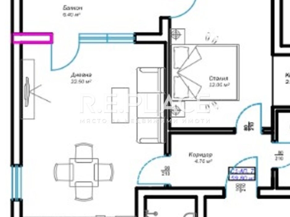 Двустаен апартамент в Варна, м-т Пчелина - 60 кв.м за 1202 €/кв.м - Снимка #1