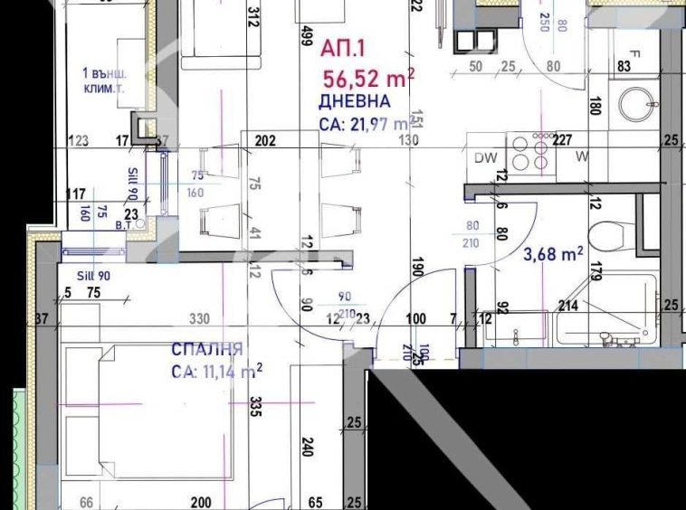 Двустаен апартамент в Бургас, Крайморие - 71 кв.м за 759 €/кв.м - Снимка #1