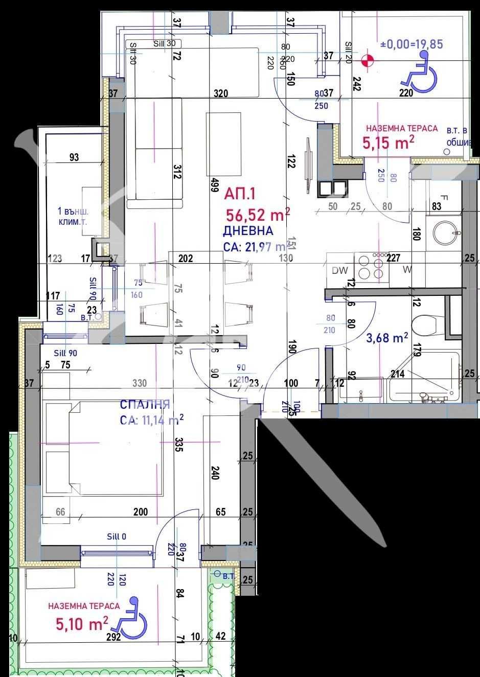 Двустаен апартамент в Бургас, Крайморие - 71 кв.м за 759 €/кв.м - Снимка #1