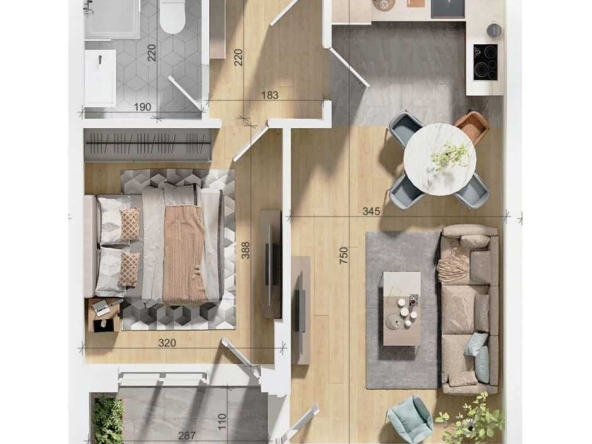 Двустаен апартамент в Пловдив, Тракия - 72 кв.м за 801 €/кв.м - Снимка #1