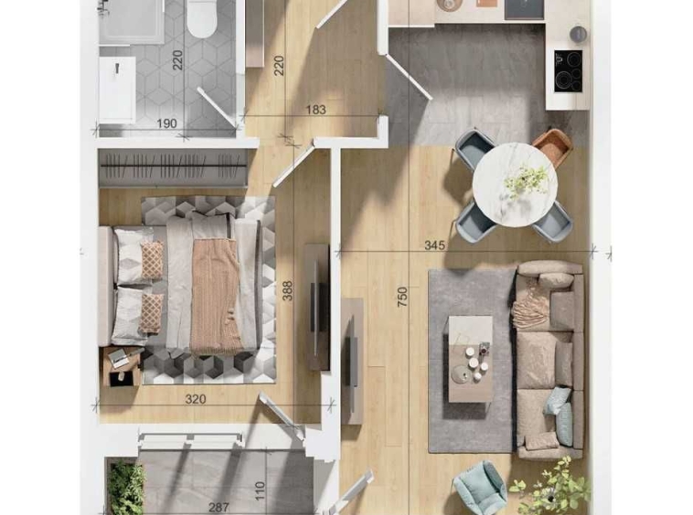Двустаен апартамент в Пловдив, Тракия - 72 кв.м за 1570 €/кв.м - Снимка #1